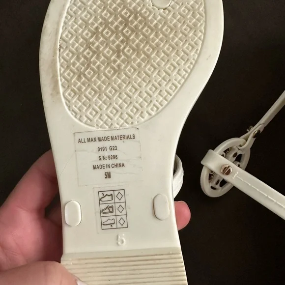 Tory Burch White Miller Sandals Elegant Summer Style - Picture 5 of 5